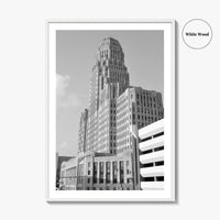 Buffalo Black and White Fine Art Photo Print, City Hall Deco Poster