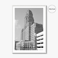Buffalo Black and White Fine Art Photo Print, City Hall Deco Poster