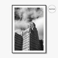 Buffalo Black and White Fine Art Photo Print, City Hall Architecture, Downtown NY Poster