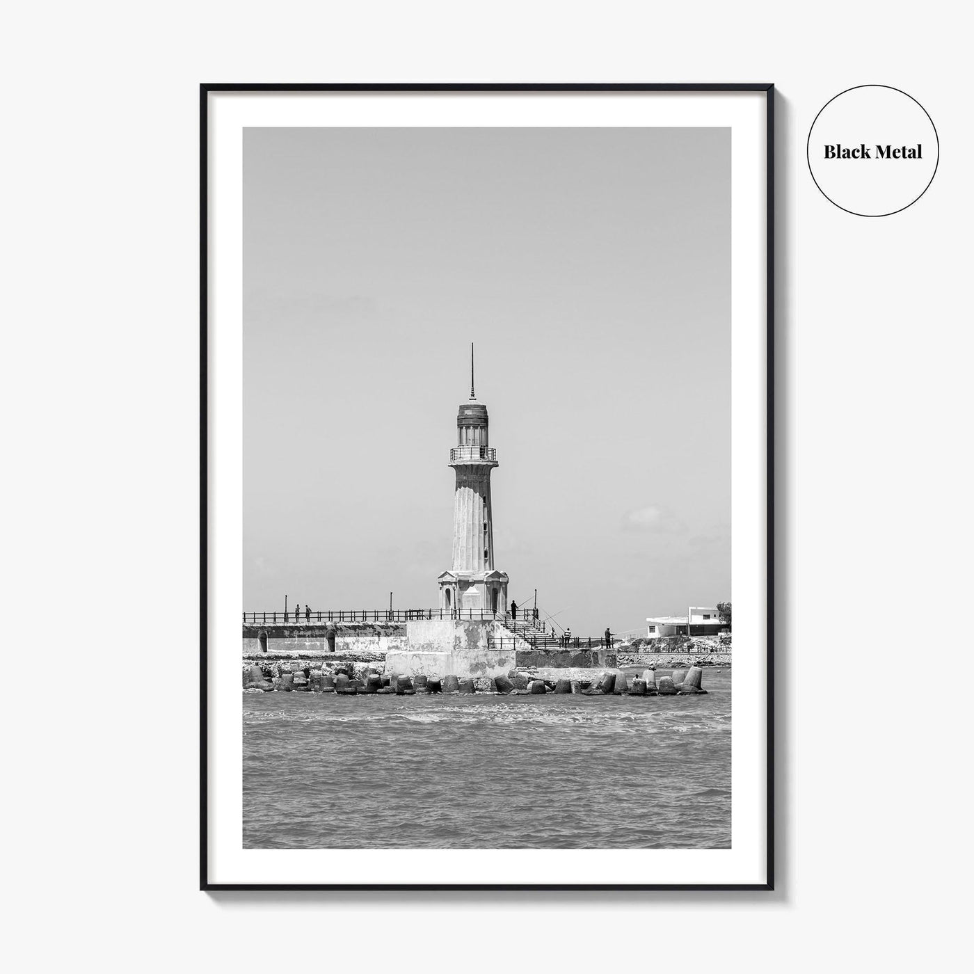 Alexandria Egypt Black and White Fine Art Photo Print, Lighthouse, Pharos, Wall Decor Poster