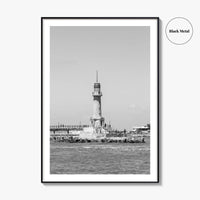 Alexandria Egypt Black and White Fine Art Photo Print, Lighthouse, Pharos, Wall Decor Poster