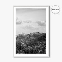 Kigali Skyline Black and White Fine Art Photo Print, Rwanda Poster Africa