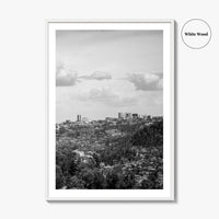 Kigali Skyline Black and White Fine Art Photo Print, Rwanda Poster Africa