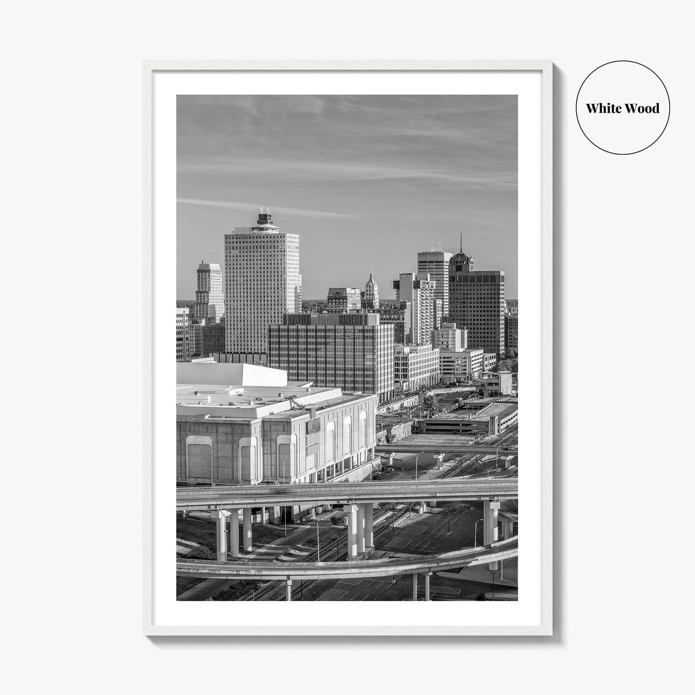 Memphis Skyline Black and White Fine Art Photo Print, Downtown, Tennessee USA Poster