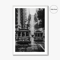 San Francisco Black and White Fine Art Photo Print, Cable Car California Street Poster