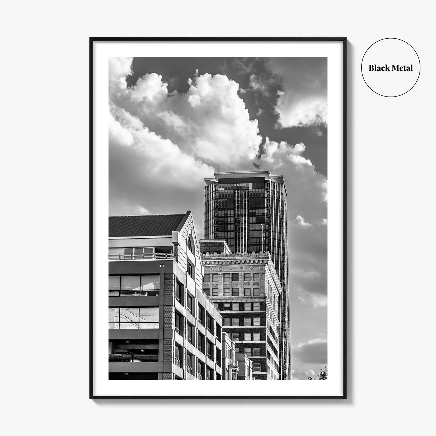 Fort Worth Black and White Fine Art Photo Print, Downtown Texas USA Poster