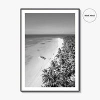 Saona Island Black and White Fine Art Photo Print, Dominican Republic Poster