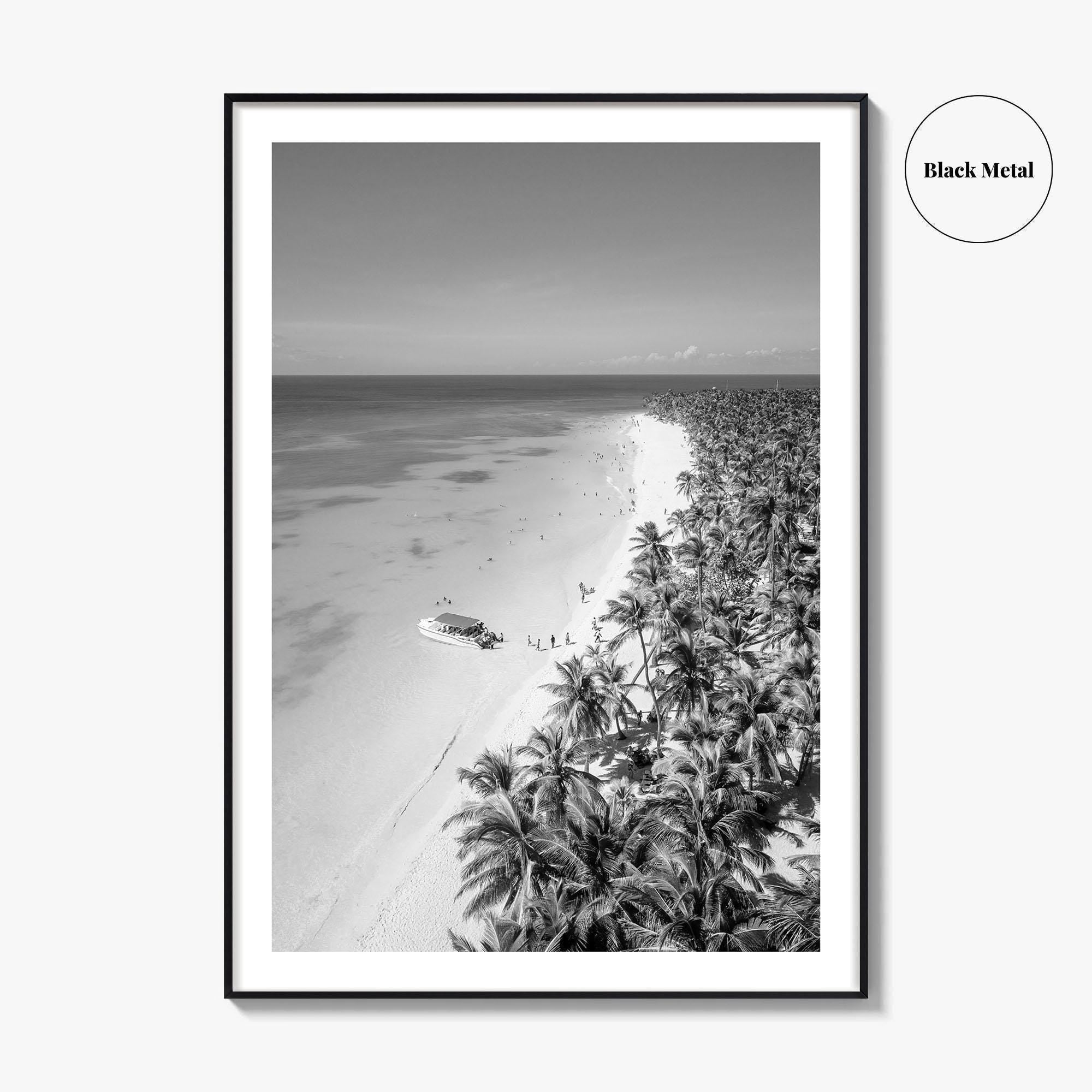 Saona Island Black and White Fine Art Photo Print, Dominican Republic Poster