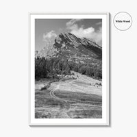 Kosovo Black and White Fine Art Photo Print, Rugova Valley Hajla Peak Poster