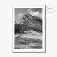 Kosovo Black and White Fine Art Photo Print, Rugova Valley Hajla Peak Poster