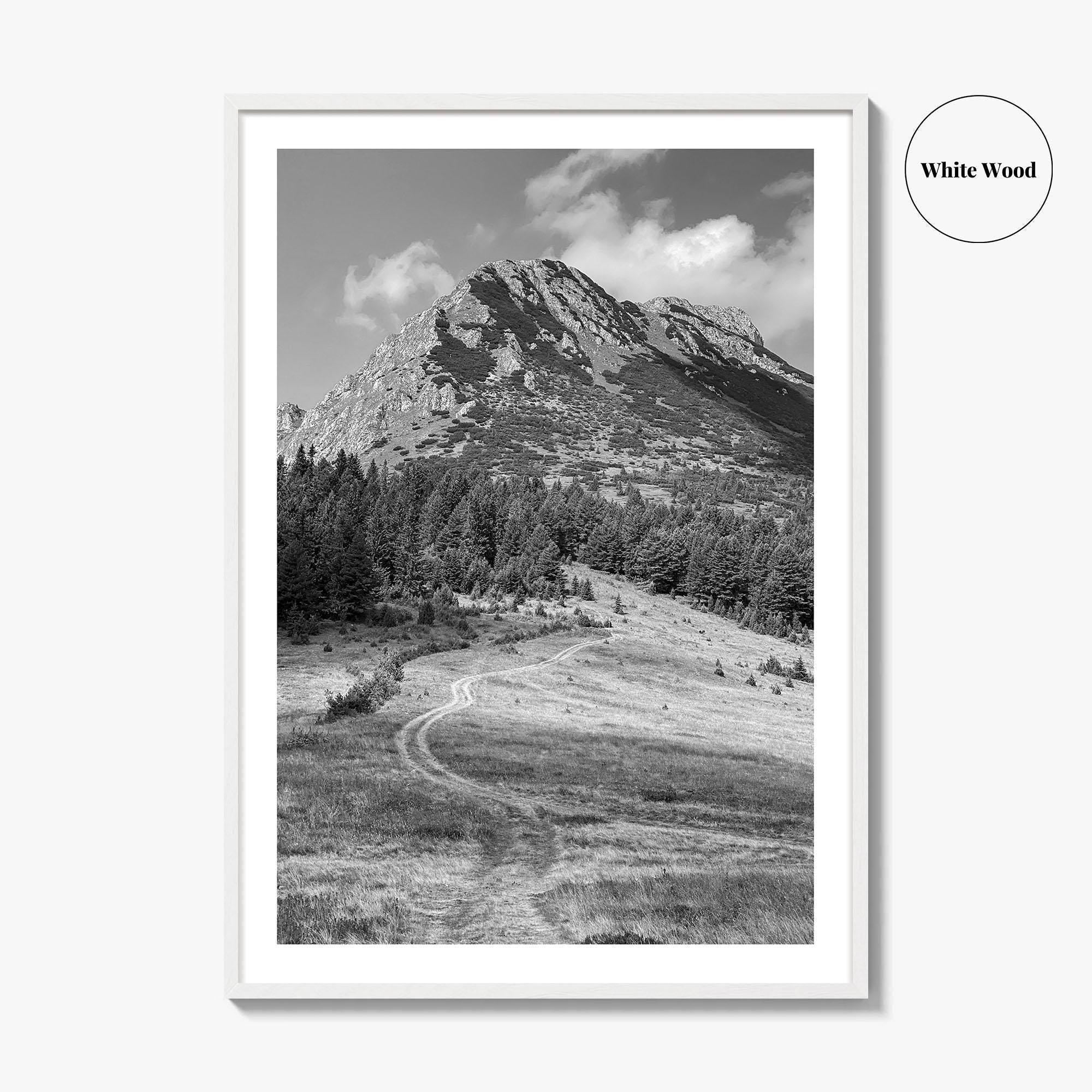 Kosovo Black and White Fine Art Photo Print, Rugova Valley Hajla Peak Poster
