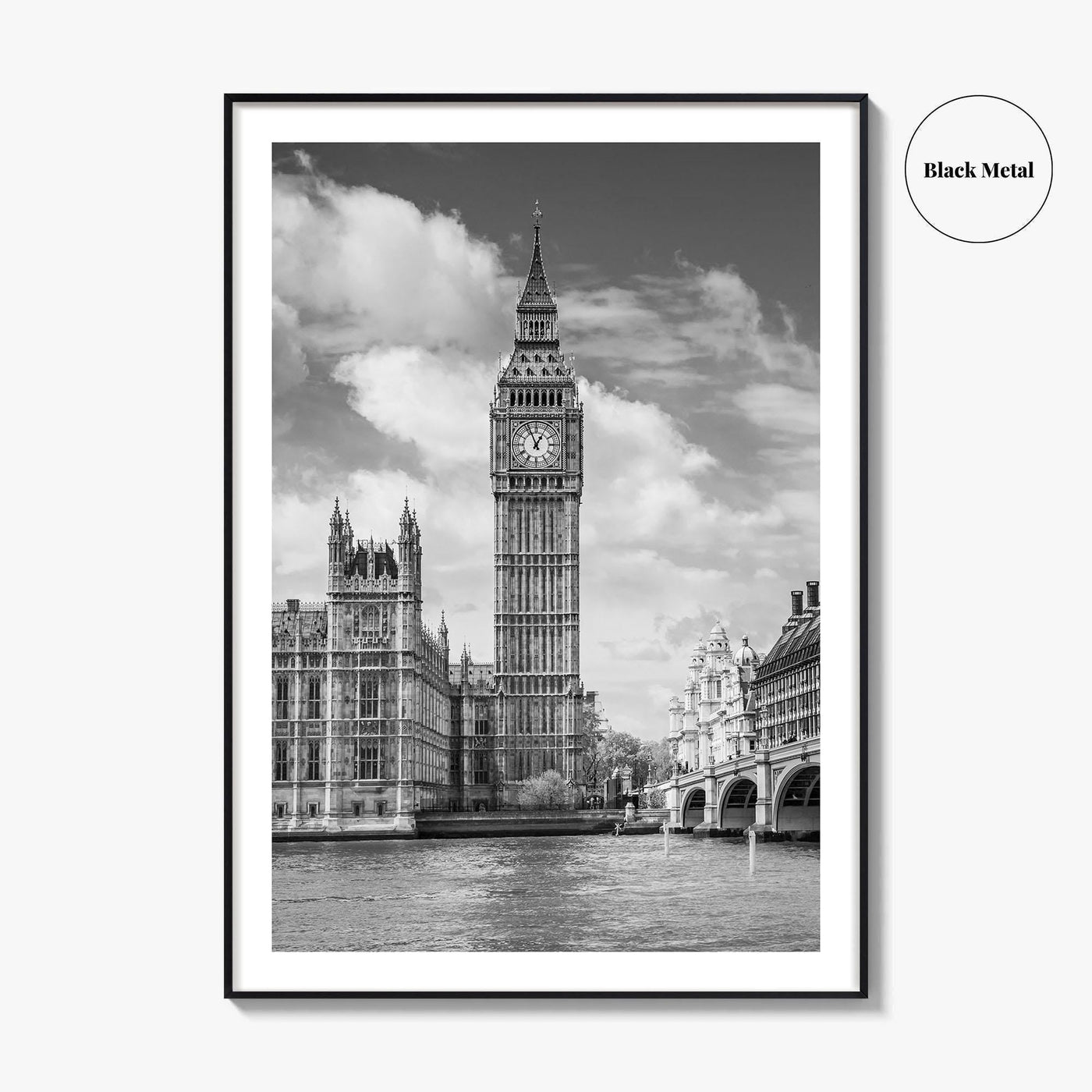 London Black and White Fine Art Photo Print, Big Ben Parliament UK Poster
