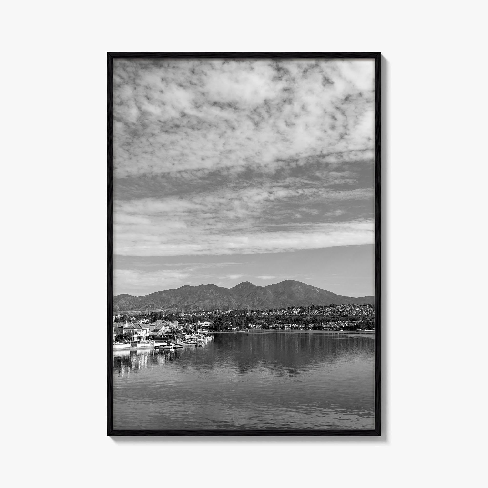 Lake Mission Viejo Black and White Fine Art Photo Print, Orange County California