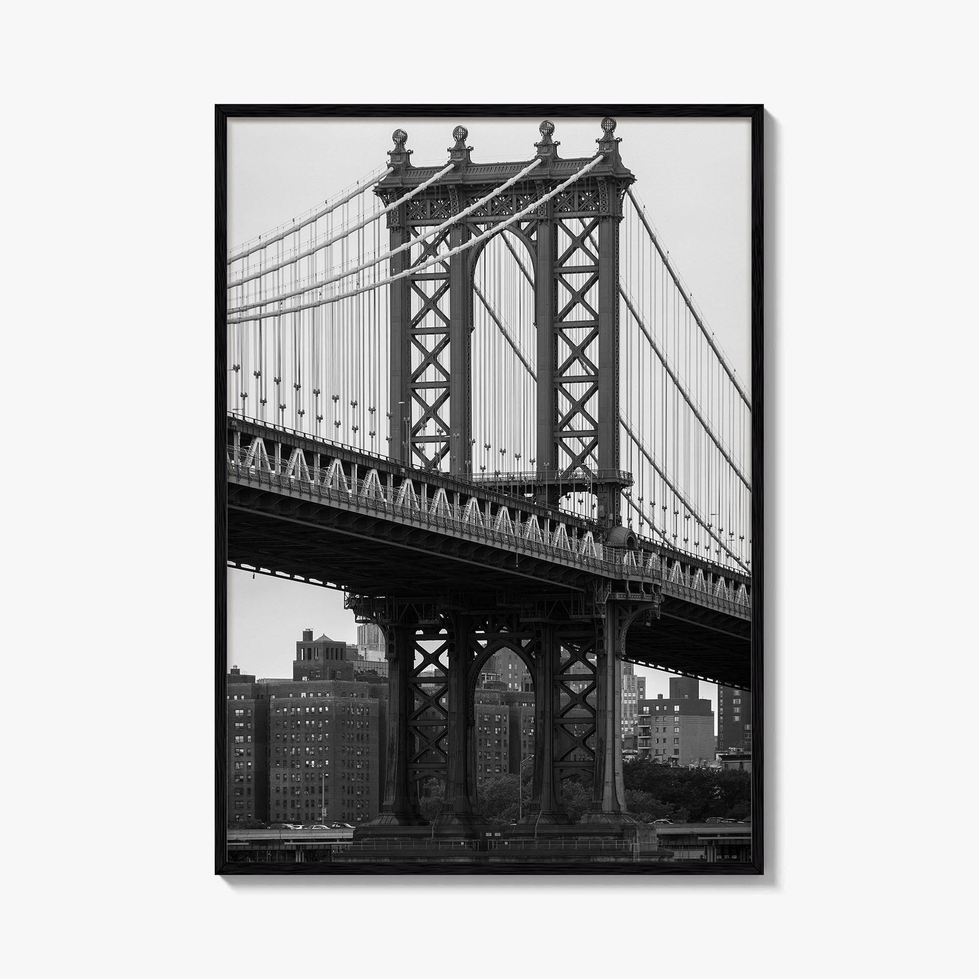 Manhattan Bridge Black and White Fine Art Photo Print, Brooklyn NYC DUMBO Poster