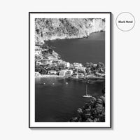 Cephalonia Black and White Fine Art Photo Print, Assos Village Kefalonia Greece Poster