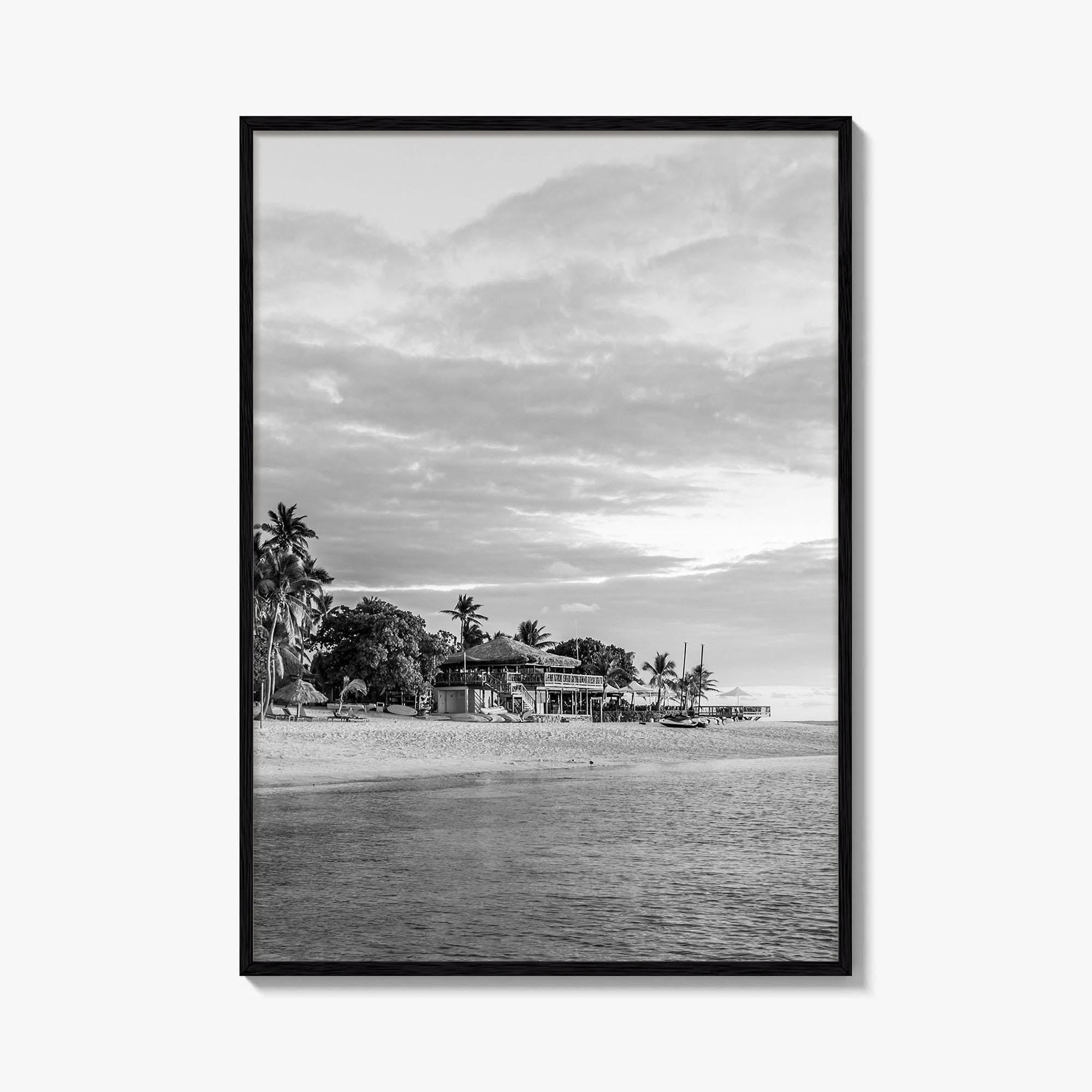 Fiji Black and White Fine Art Photo Print, Mamanuca Islands Wall Decor, Poster