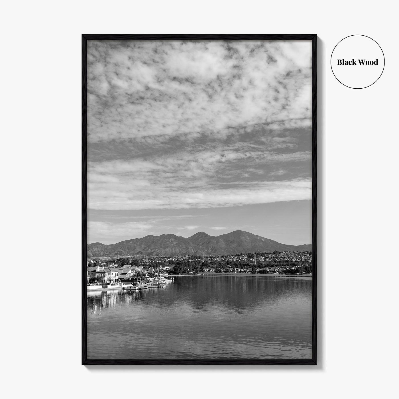 Lake Mission Viejo Black and White Fine Art Photo Print, Orange County California