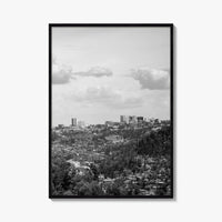 Kigali Skyline Black and White Fine Art Photo Print, Rwanda Poster Africa