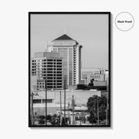 Montgomery Skyline Black and White Fine Art Photo Print, Downtown, Alabama USA Poster