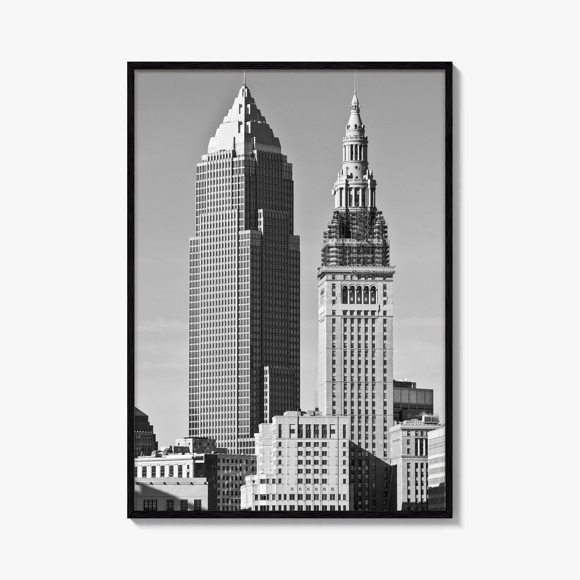 Cleveland Black and White Fine Art Photo Print, Ohio, USA, Downtown, Wall Poster