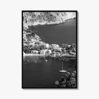 Cephalonia Black and White Fine Art Photo Print, Assos Village Kefalonia Greece Poster