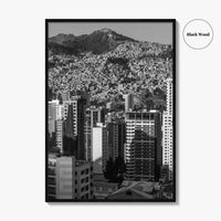 La Paz Black and White Fine Art Photo Print, Bolivia Andes Mountains Poster