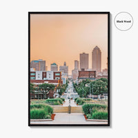 Des Moines Skyline Fine Art Photo Print, Iowa Poster, USA