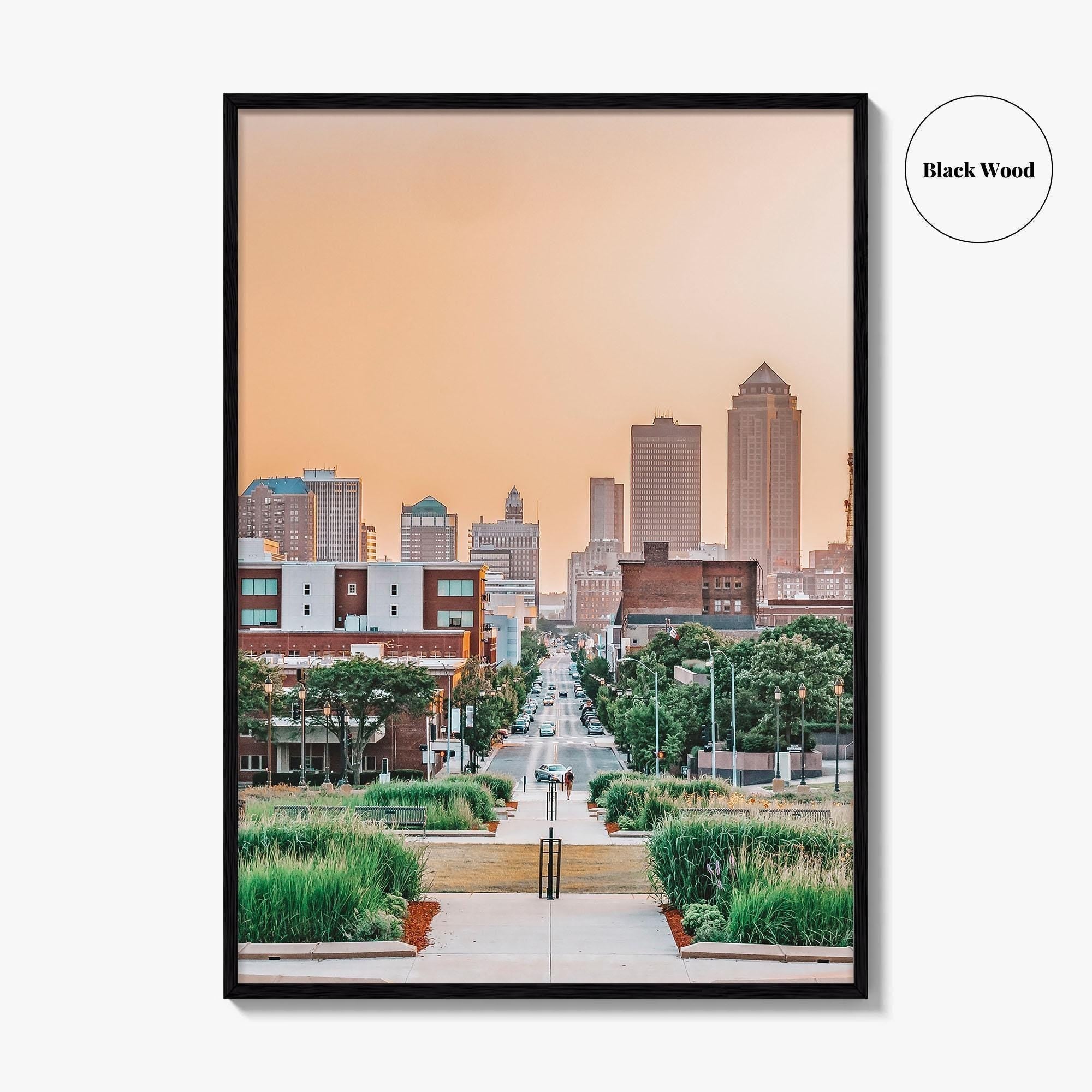 Des Moines Skyline Fine Art Photo Print, Iowa Poster, USA