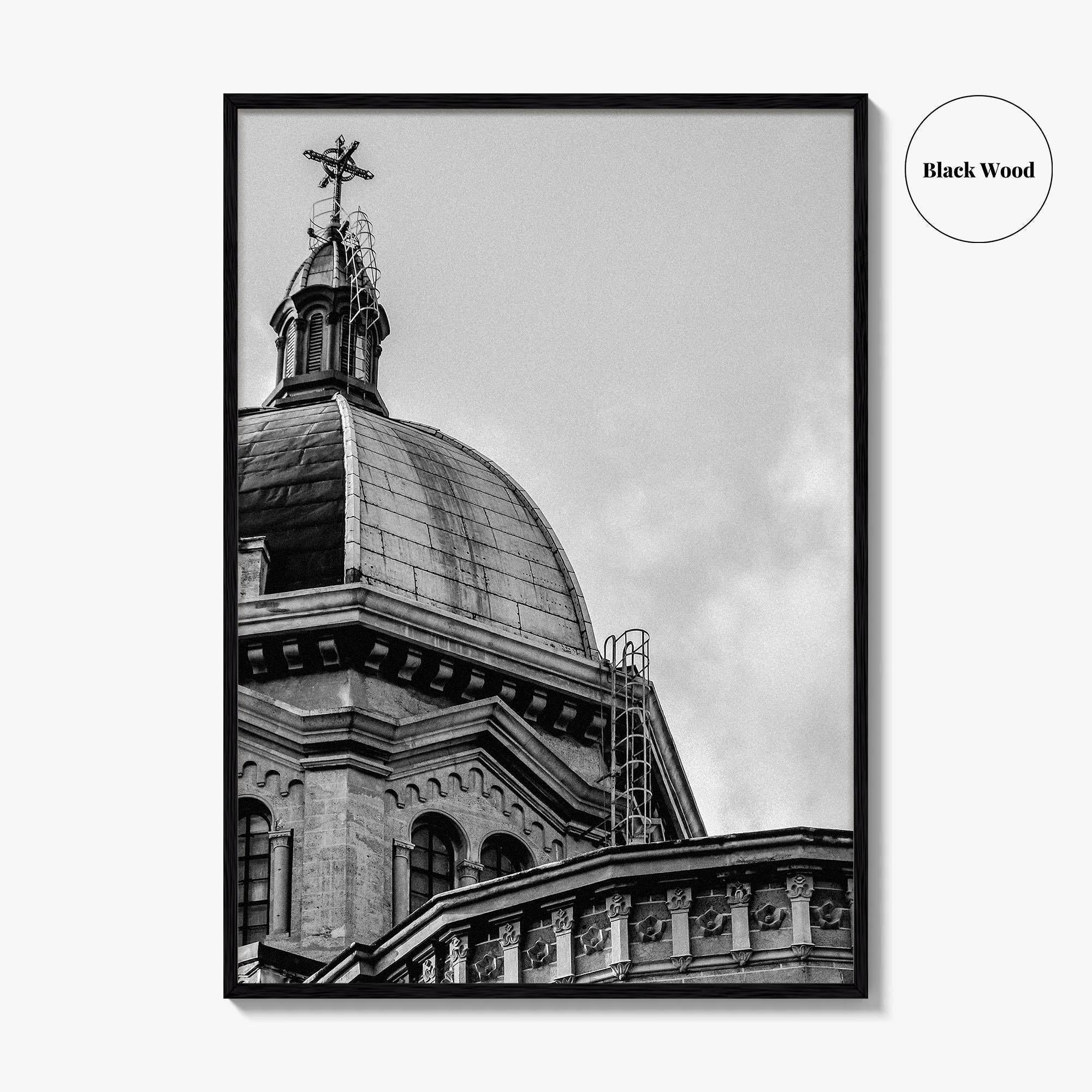 Manila Black and White Fine Art Photo Print, Intramuros Cathedral Dome, Philippines Poster