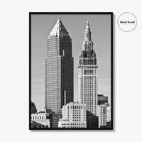 Cleveland Black and White Fine Art Photo Print, Ohio, USA, Downtown, Wall Poster