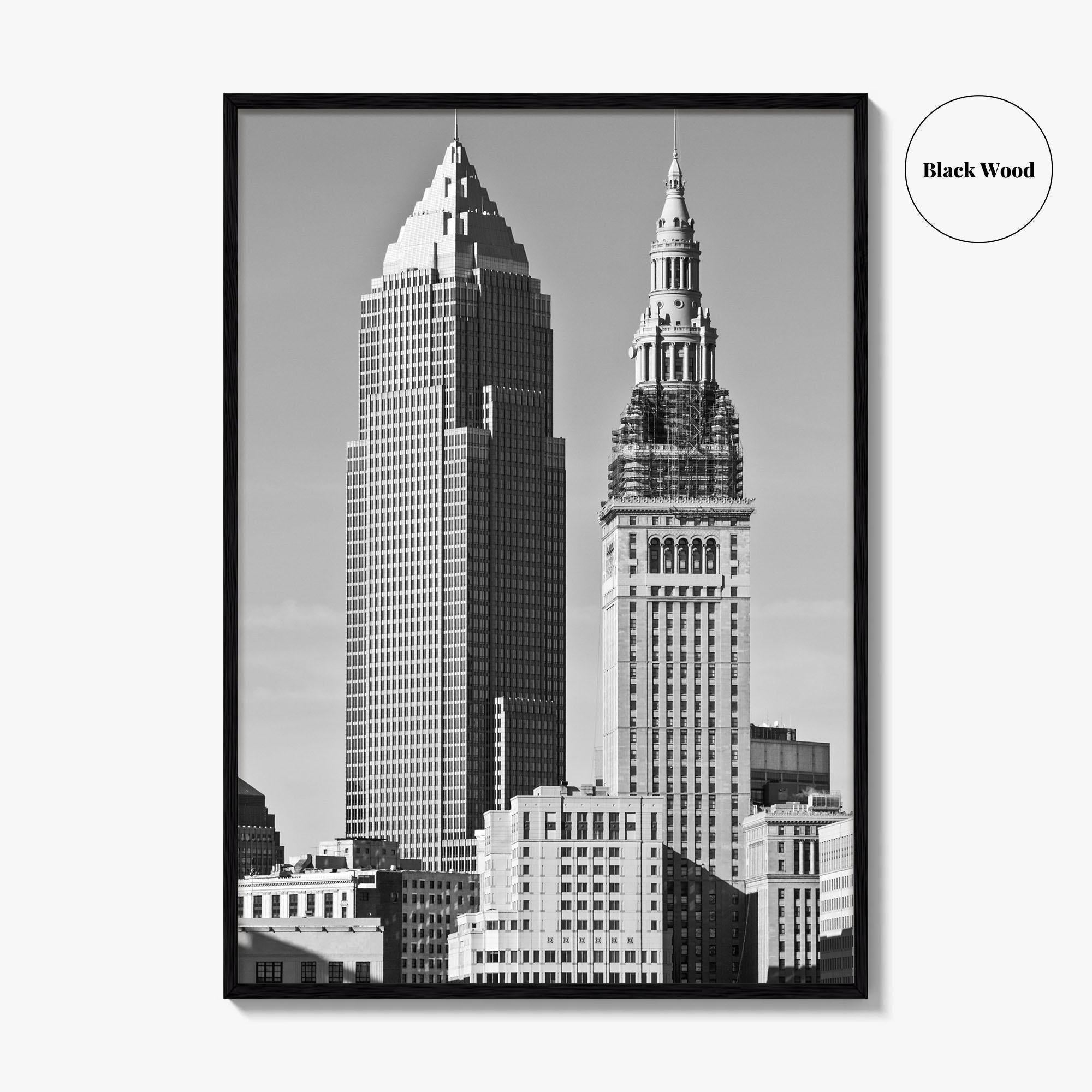 Cleveland Black and White Fine Art Photo Print, Ohio, USA, Downtown, Wall Poster
