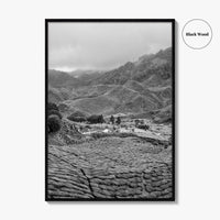 Cameroon Black and White Fine Art Photo Print, Highland Tea Farm, Africa Wall Poster