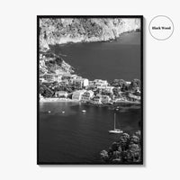 Cephalonia Black and White Fine Art Photo Print, Assos Village Kefalonia Greece Poster