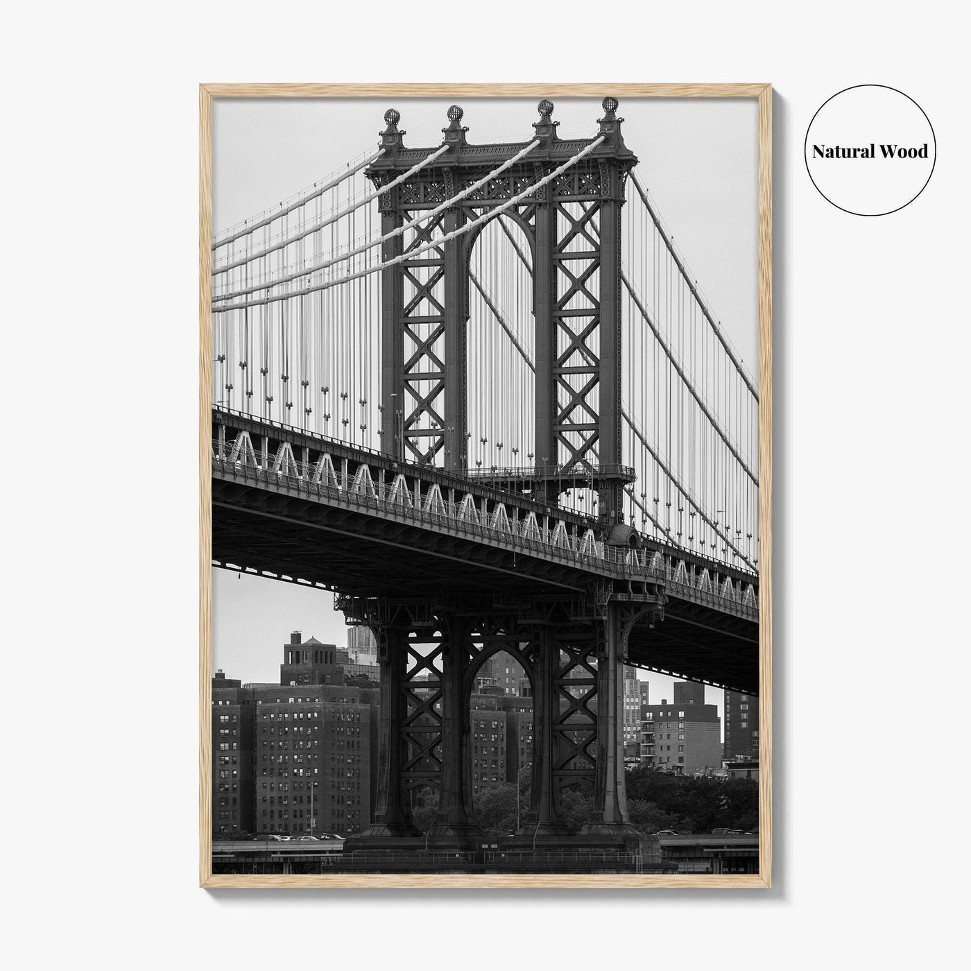 Manhattan Bridge Black and White Fine Art Photo Print, Brooklyn NYC DUMBO Poster