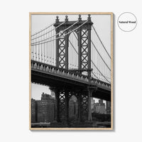 Manhattan Bridge Black and White Fine Art Photo Print, Brooklyn NYC DUMBO Poster