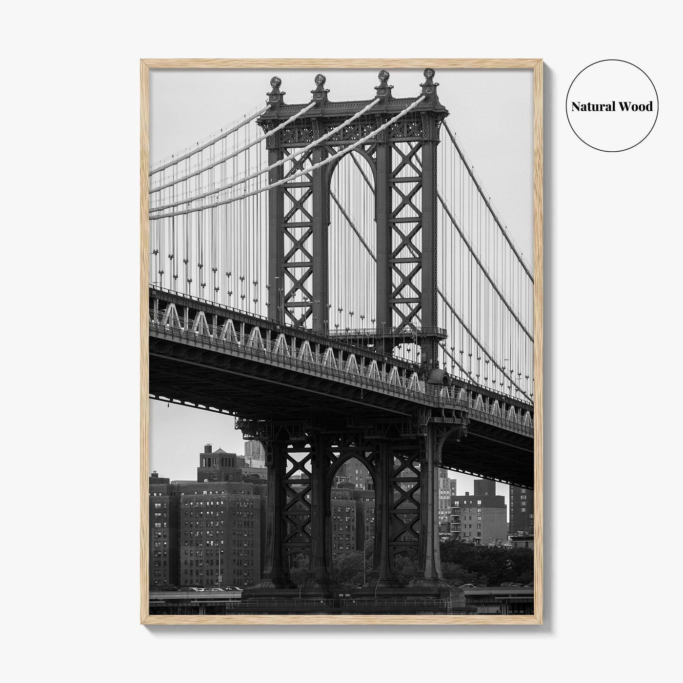 Manhattan Bridge Black and White Fine Art Photo Print, Brooklyn NYC DUMBO Poster