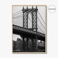 Manhattan Bridge Black and White Fine Art Photo Print, Brooklyn NYC DUMBO Poster