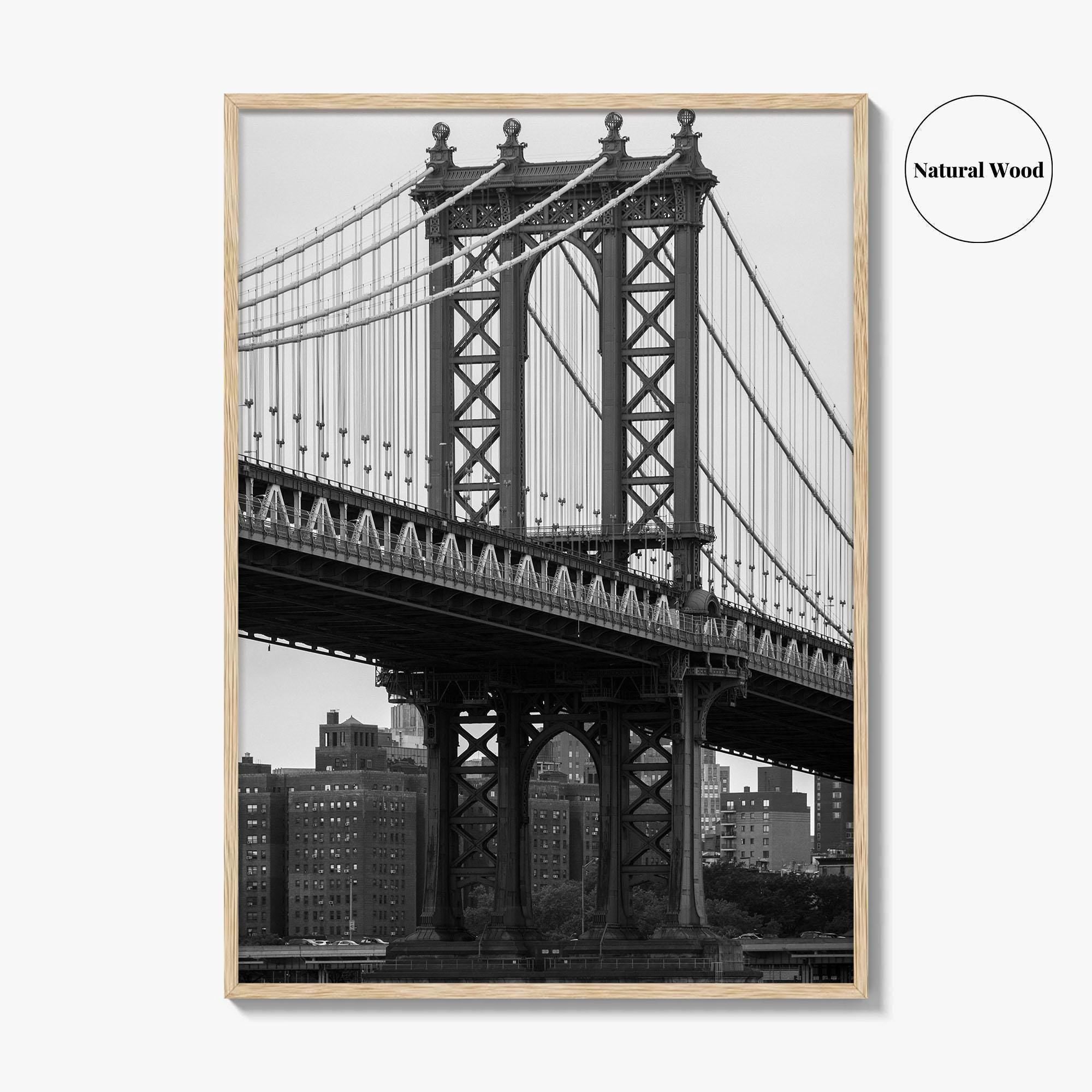 Manhattan Bridge Black and White Fine Art Photo Print, Brooklyn NYC DUMBO Poster