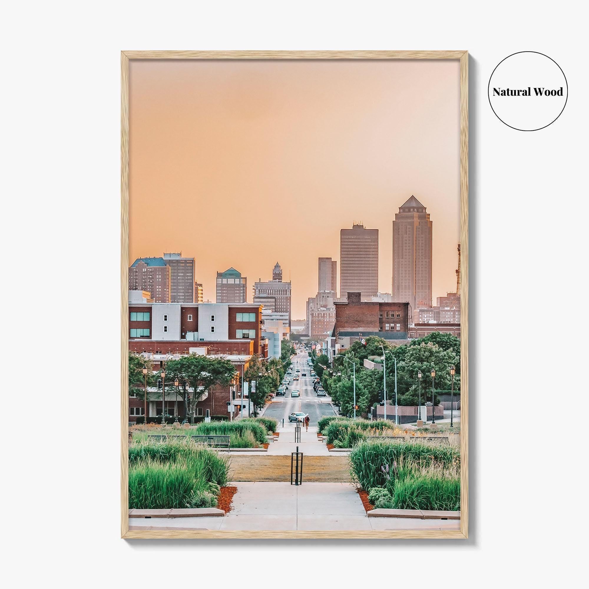 Des Moines Skyline Fine Art Photo Print, Iowa Poster, USA