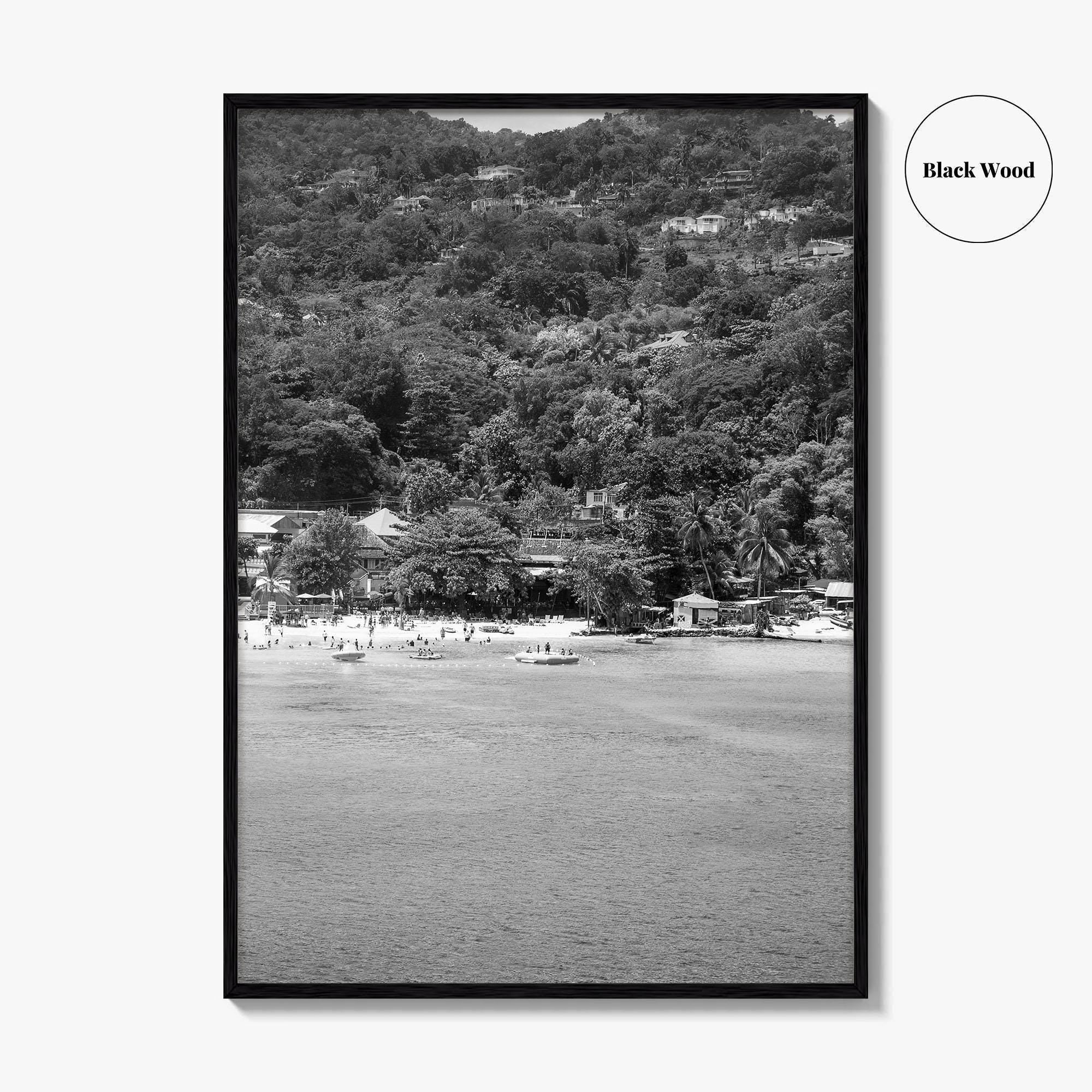 Ocho Rios Black and White Fine Art Photo Print, Jamaica Poster, Saint Ann Parish