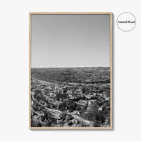 Morgantown Skyline Black and White Fine Art Photo Print, WVU Campus, West Virginia Poster