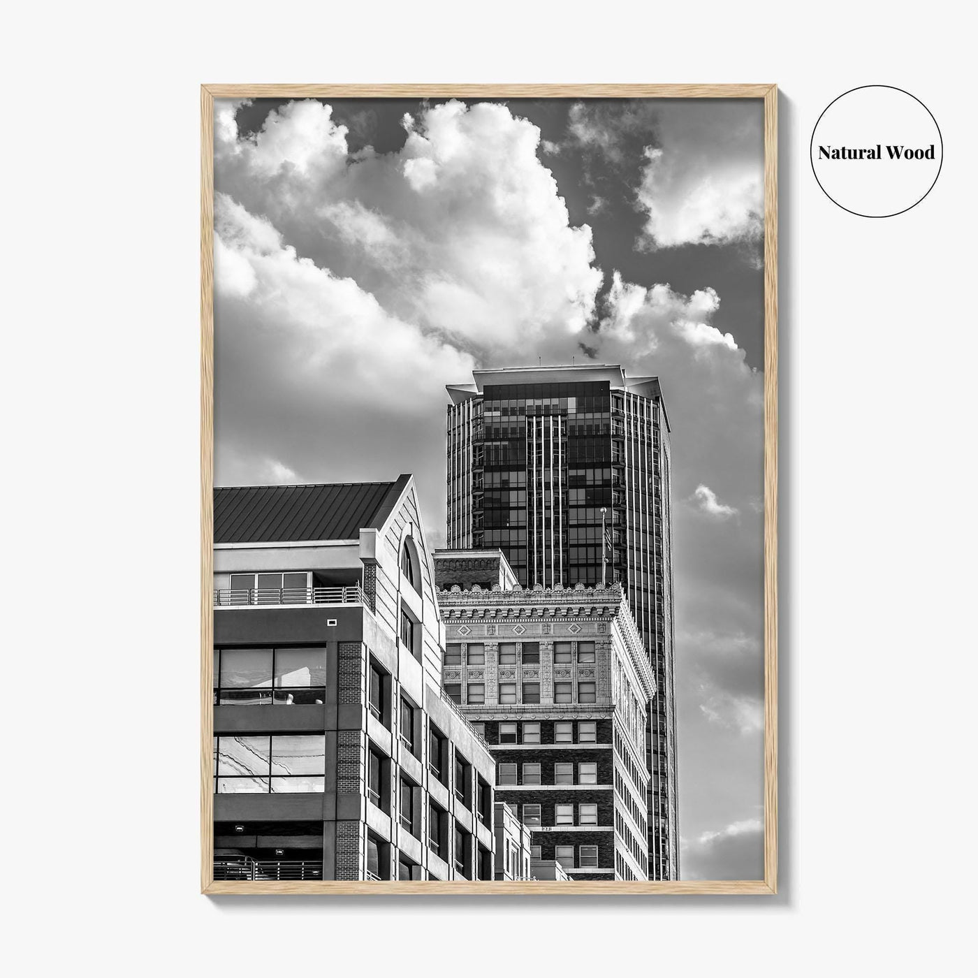 Fort Worth Black and White Fine Art Photo Print, Downtown Texas USA Poster
