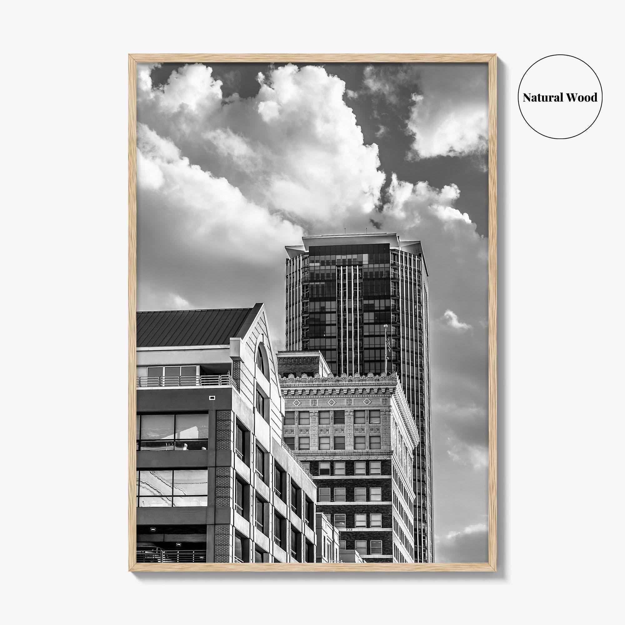 Fort Worth Black and White Fine Art Photo Print, Downtown Texas USA Poster