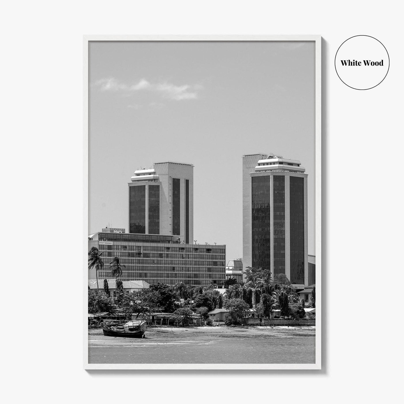 Dar es Salaam Skyline Black and White Fine Art Photo Print, Tanzania Poster