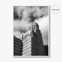 Buffalo Black and White Fine Art Photo Print, City Hall Architecture, Downtown NY Poster