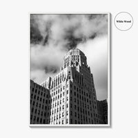 Buffalo Black and White Fine Art Photo Print, City Hall Architecture, Downtown NY Poster