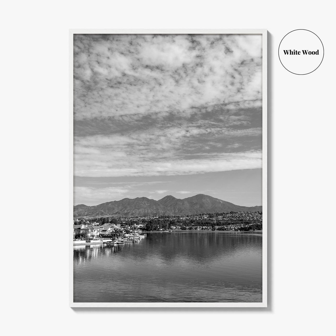 Lake Mission Viejo Black and White Fine Art Photo Print, Orange County California