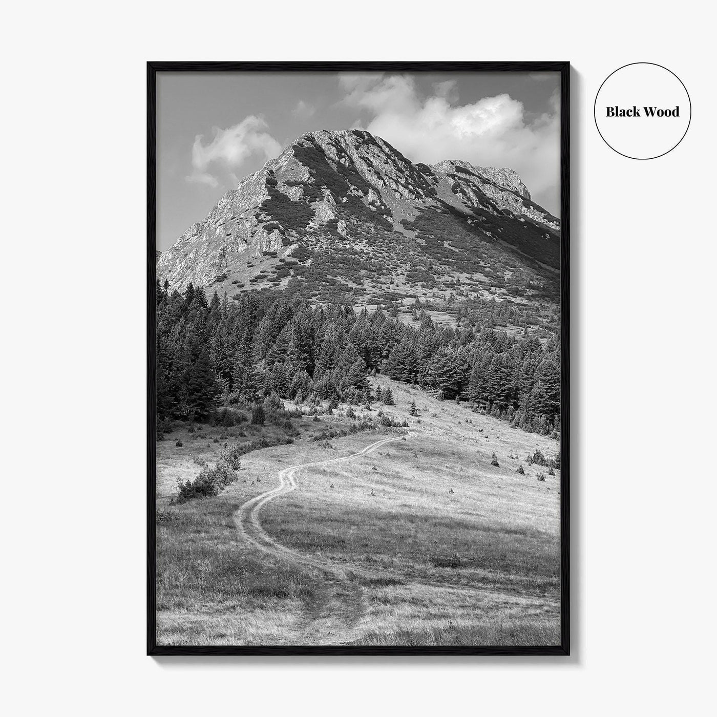 Kosovo Black and White Fine Art Photo Print, Rugova Valley Hajla Peak Poster