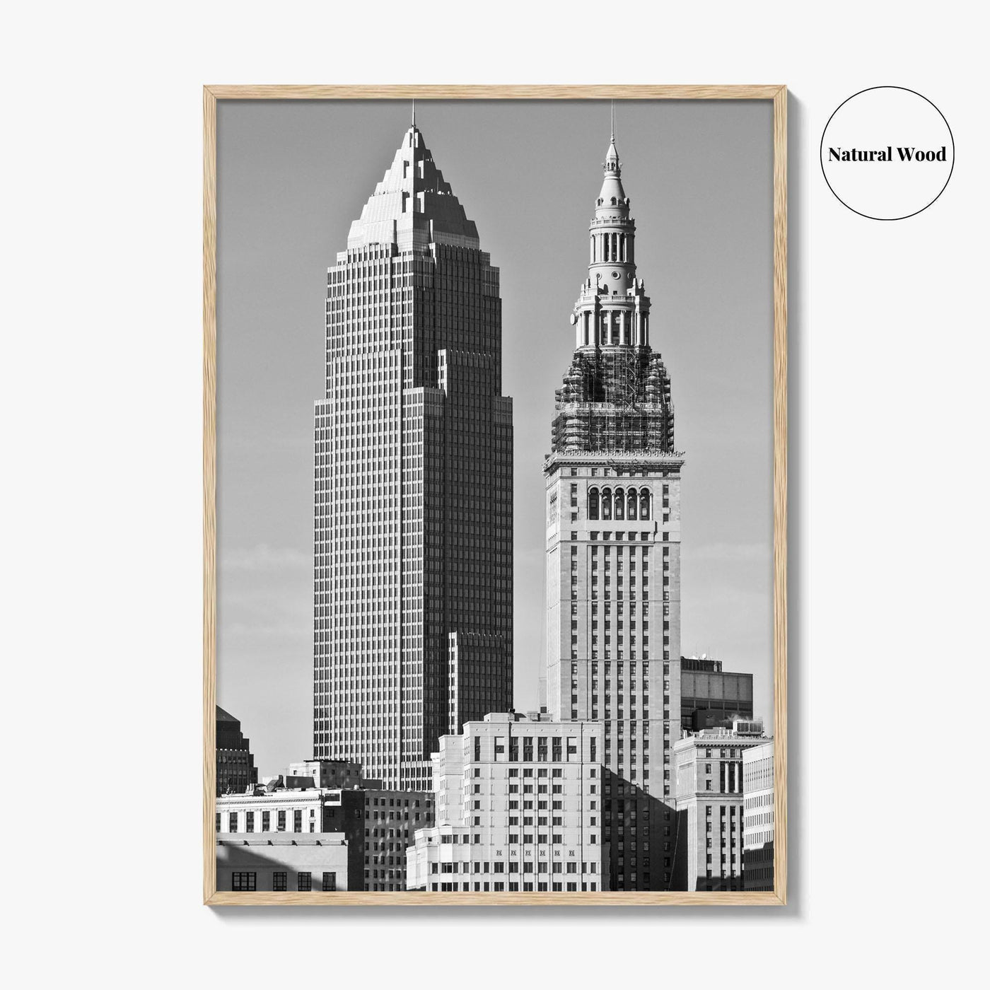 Cleveland Black and White Fine Art Photo Print, Ohio, USA, Downtown, Wall Poster