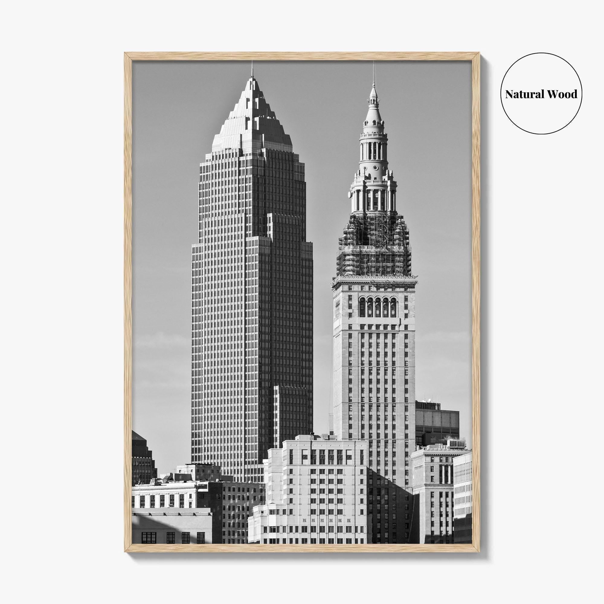 Cleveland Black and White Fine Art Photo Print, Ohio, USA, Downtown, Wall Poster